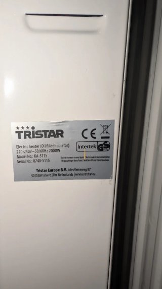 Radiador de Aceite Tristar 2000W