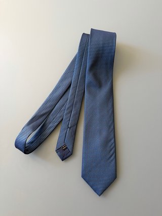 Corbata de seda natural azul