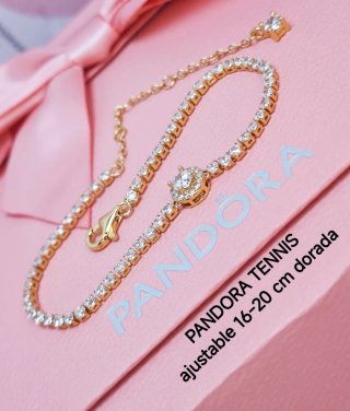 Pulsera Pandora Tennis Ajustable Dorada