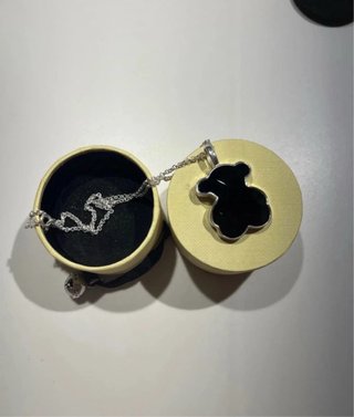 Collar Tous Oso Onix Plata
