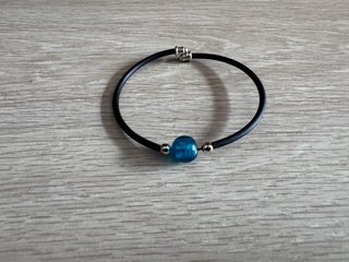 Pulsera Rígida con Cristal de Venecia Turquesa