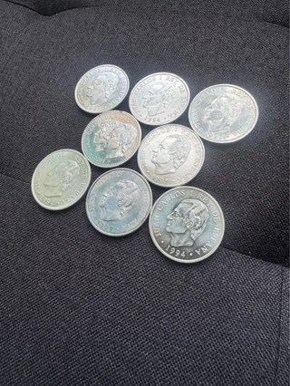 Lote de 8 monedas de 2000 pesetas