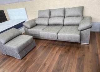 Sofá Chaiselongue Gris 450€