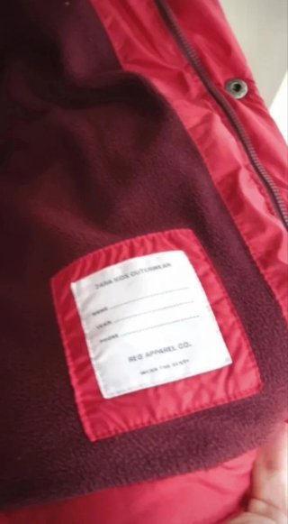 Cazadora / anorak de plumas, rojo niño 8 años