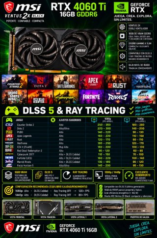 MSI VENTUS 2x RTX 4060Ti 16GB  | IA Local-Edición