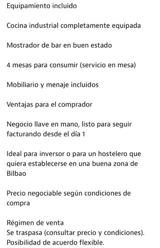 Oportunidad !!Se vende bar restaurante en amezola