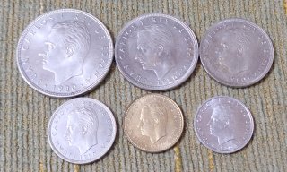 Lote de 6 Monedas España 1980