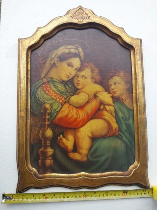 Immagine sacra Madonna con Bambino in cornice