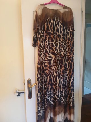 Ocasión Vestido Largo Animal Print Leopardo
