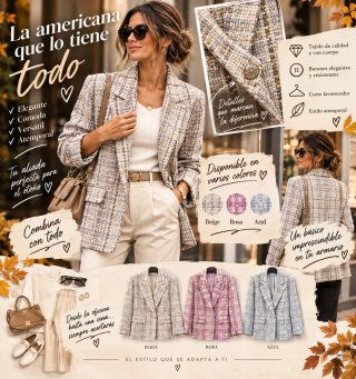 Americana de tweed texturizada