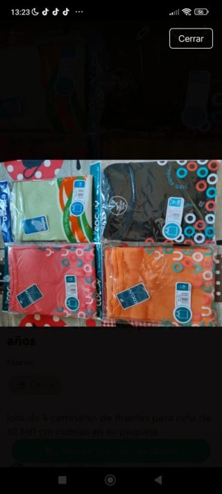 Lote 4 Camisetas Tirantes Niña Talla 10