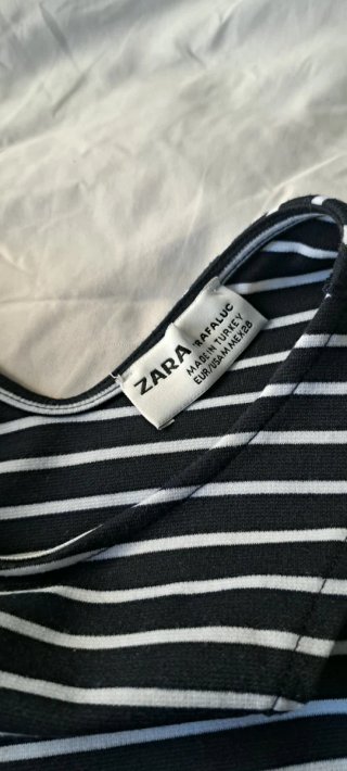 Vestido Zara Azul Marino con Rayas Talla S
