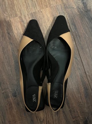Zapatos Zara Talla 39 Beige y Negro