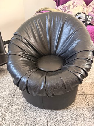 Sillón dormitorio piel sintética negro