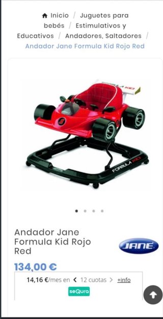 Andador Jane Formula Kid Rojo Red