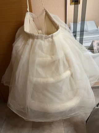 Ahuecador traje fallera beige/blanco  90 largo