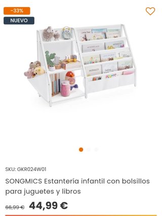 SONGMICS Estantería Infantil para Libros y Juguete