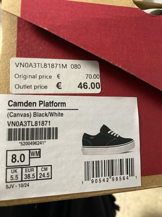 Zapatillas Vans Camden Platform Negro/Blanco
