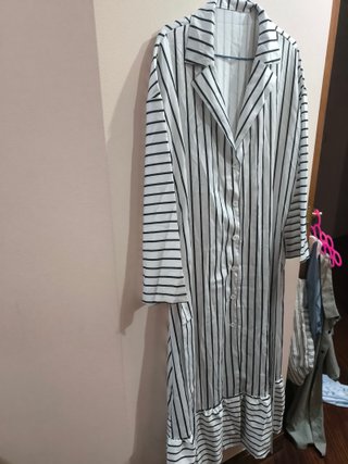 Vestido Midi Blanco a Rayas
