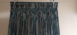 Cortina macramé tonos verdes