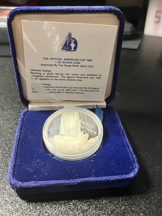Moneda Plata America's Cup 1987 Perth