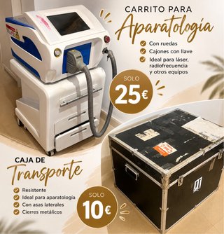 Carrito aparatologia , diodo medico y caja transpo