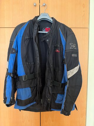 Chaqueta de Moto IXS Azul y Negra