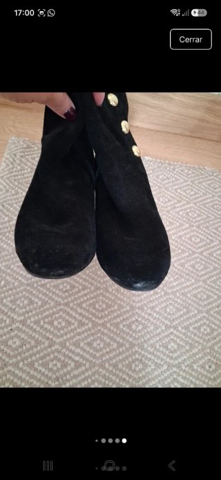 Botines negros tacón detalles dorados n° 37