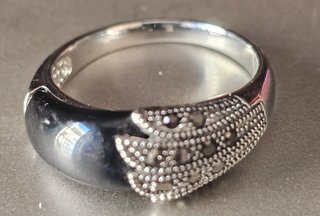 Anillo Vintage Art Déco Plata Negro