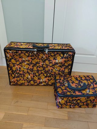 Juego de 2 Maletas Vintage Estampadas
