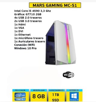 PC Mars Gaming MC-S1 Intel i5 8GB RAM 1TB ALMACENA