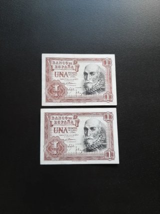 BILLETES DE 1 PESETA DE 1953 PAREJA CORRELATIVA