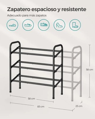 Zapatero Extensible 3 Niveles Nero SONGMICS LMR039B01