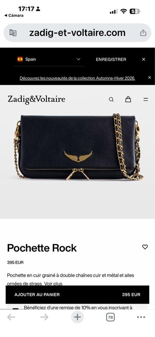Bolso Zadig & Voltaire Pochette Rock Azul Marino