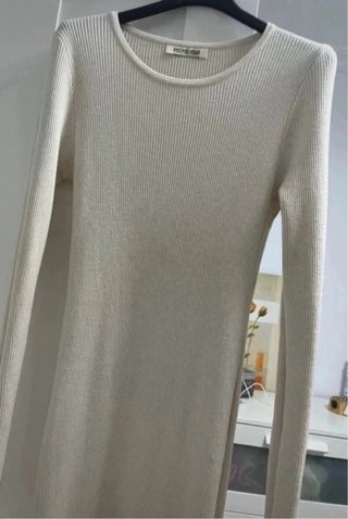 Vestido beige de punto talla única