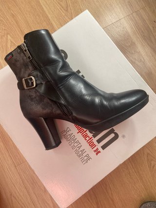 Botines de tacón negros para mujer