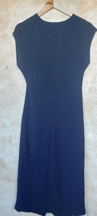 Vestido largo Zara negro con nudo