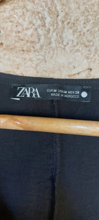 Vestido largo Zara negro con nudo