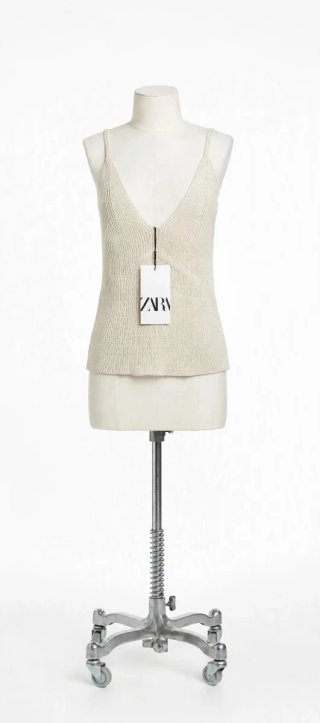 Top Tirantes Punto Zara NUEVO Talla M Beige