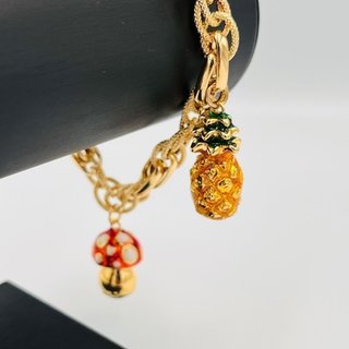 PULSERA ABALORIOS, Hueca. Oro 18k.