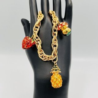 PULSERA ABALORIOS, Hueca. Oro 18k.