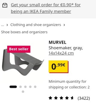7 x Organizador de zapatos IKEA MURVEL gris