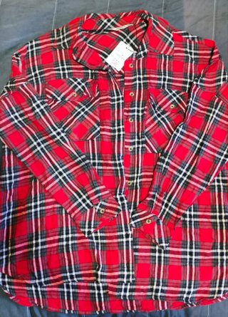 Camisa de leñador cuadros rojo y negro