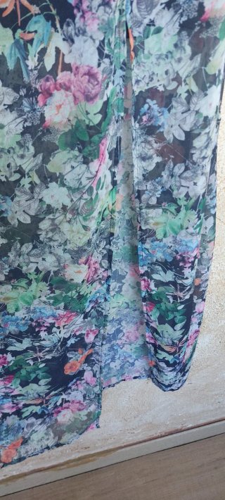 Vestido largo floral sin tirantes