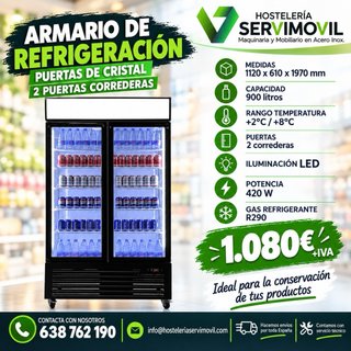 Armario Refrigeración 2 Puertas Correderas