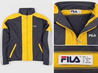 Chaqueta Fila Vintage Amarilla y Gris Talla L
