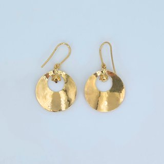 Pendientes Oro 18k. Piedra color. Peso: 1.98 gr.