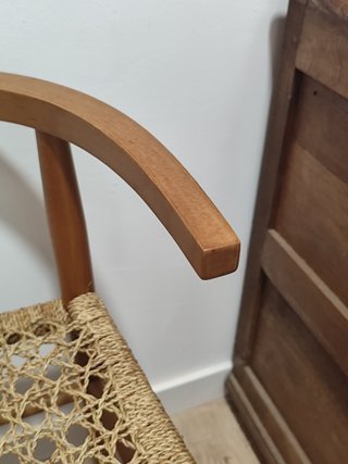 Silla Vintage Mid Century Madera y Cuerda