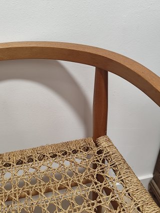 Silla Vintage Mid Century Madera y Cuerda