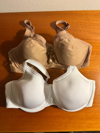 Coppia di reggiseni bianco e beige